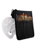 、’】【‘ 12Pcs Water Color Classroom Gouache Artist No Hair Loss Acrylic Oil Small Home Paint Brush Set Professional Nylon Detail Liner