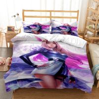 【hot】☏⊙ KDA Print Three Piece Set Fashion Article Children or Adults for Beds Quilt Covers Pillowcases