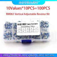 10Valuesx10PCS 100PCS RM063 Vertical Adjustable Resistor Kit In Box 500 ohm-1M ohm Multiturn Trimmer Potentiometer Set