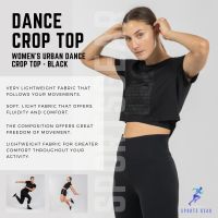 STAREVER เสื้อ เสื้อครอป เสื้อครอปผู้หญิงใส่เต้น Urban (สีดำ) ( Womens Urban Dance Crop Top - Black ) เสื้อยืดผู้หญิง เสื้อกล้าม T-shirt