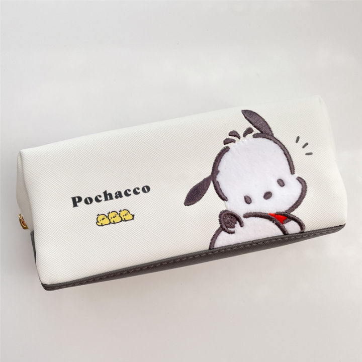 sanrio-pochacco-cartoon-cute-pencil-case-student-stationery-box-large-capacity-multifunctional-cosmetic-storage-bag