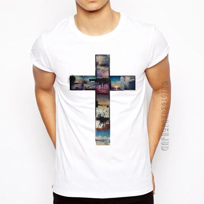 The Cross Trees Man T Shirts Jesus Faith Cotton Graphic Tshirt Jesus Christ Cross Men