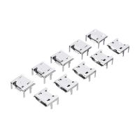 10pcs/set Micro USB Female Socket Connector 5pin Type B 4 Vertical Legs Soldering for Mobile Phone USB Jack ConnectorWires Leads Adapters