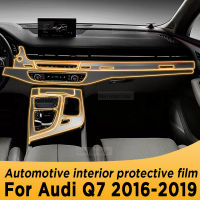 สำหรับ AUDI Q7 2016-2019 2018แผงเกียร์หน้าจอนำทางภายในรถยนต์ TPU ป้องกันฟิล์ม Anti-Scratch Sticker