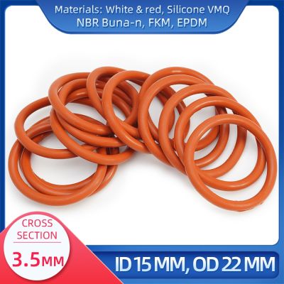 Cincin O CS 3.5 Mm ID 15 Mm OD 22 Mm Bahan dengan Silikon VMQ NBR FKM EPDM Segel Pengikat Gas