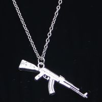 Fashion Necklace 44x15mm machine gun assault rifle ak-47 Pendants Short Long Women Men Colar Gift Jewelry Choker Fashion Chain Necklaces