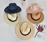 Hats Shop9 หมวกสานทรงปานามา แต่งกลิตเตอร์ พร้อมส่ง B051