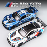 124 M6 GT3ล้อแม็กรถยนต์รุ่นของเล่น D Iecast โลหะใบอนุญาตแท้รถแข่งรุ่นที่มี3ประตูและแสงกีฬาของเล่นสำหรับเด็ก