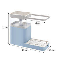 3 in 1 Soap Pumps Dispenser Container Sponge Holder Dishcloth Towel Rag Hanger Drain Organizer Kitchen JA55