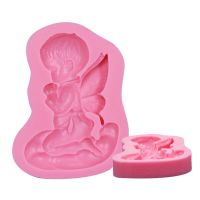 New Arrival Cute Angel Boy Shape 3D Silicone Mold Fondant Cake Tools For Cupcake Food Grade Silicone Mould Bread Cake  Cookie Accessories