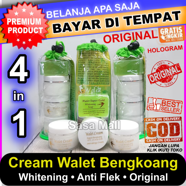 Cod Paket Lengkap In Cream Walet Bengkoang Wallet Asli Set