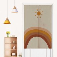 【YD】 Bohemia Morandi Abstract Door Curtain Household Partition Hole Bedroom Half Restaurant