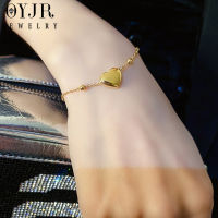 OYJR สร้อยข้อมือผู้หญิง จี้หัวใจ ข้อมือทองเหมือนแท้ สแตนเลสชุบทอง 18k ไม่ลอกดำ