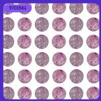 YUOINAQ 100 PCS 8mm คะ ลูกปัดมีรอยแตก สีม่วงอ่อน กลมกลมๆ ลูกปัดแก้วแลมป์เวิร์ค งานฝีมือทำเครื่องประดับ DIY กระแทก ลูกปัดสเปเซอร์ กำไลข้อมือสร้อยข้อมือ