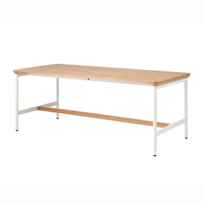 modernform โต๊ะประชุม รุ่น WHOMO ท็อปไม้ ขาเหล็กขาว
