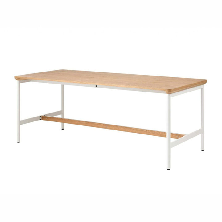 modernform-โต๊ะประชุม-รุ่น-whomo-ท็อปไม้-ขาเหล็กขาว