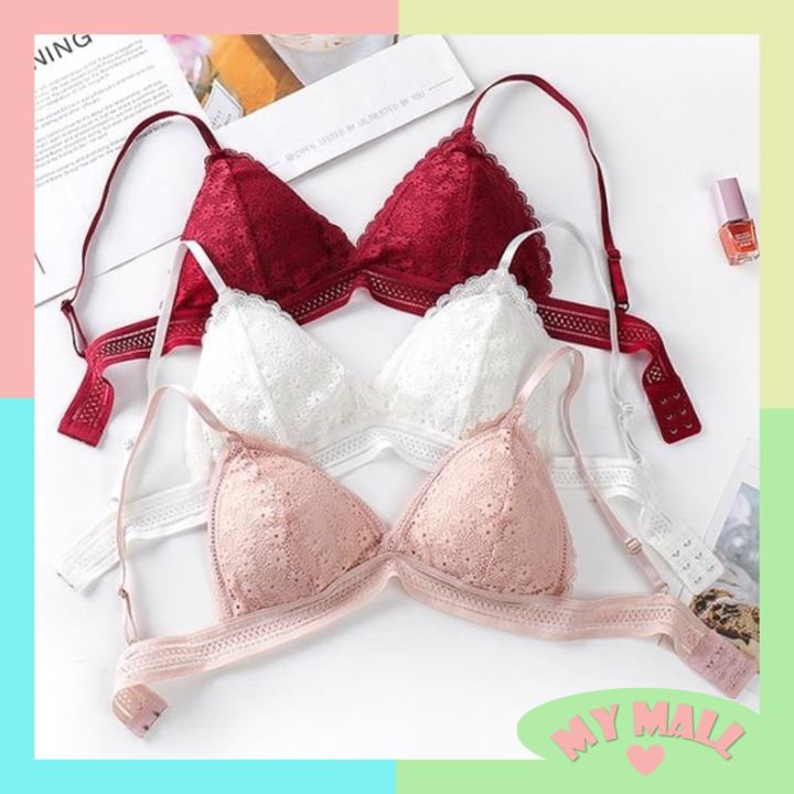 MM] BR619 BRA WANITA DENGAN BUSA TANPA KAWAT BAHAN LACE BRUKAT HALUS - BRA  BRALETTE - PUSH UP BRA WANITA - BH WANITA SEXY