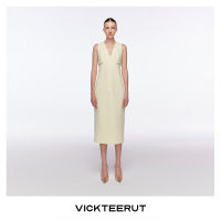 VICKTEERUT (ราคาปกติ 13,200-.) Re-Edition Sleeveless Empire Dress with Cut-Out Detail เดรสแขนกุด ต่อใต้อก ตกแต่งผ้าตาข่าย