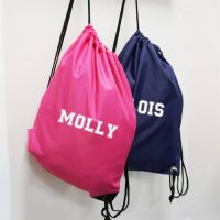 〖Margot decoration〗 Children  39;s Personalized Gym PE Bag Custom Name Kids Drawstring Swimming Bag Sports Bag Birthday Party Gifts