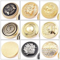 Retro Pearl Gold Metal Button Luxury Rhinestones Coat Buttons for Women DIY Clothing Suit Sewing Sew on Botones Accessories Haberdashery