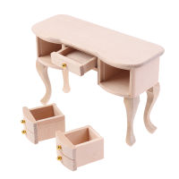 1pc 1:12 Dollhouse Miniature Wooden Unpainted Desk Table Model Doll House Furniture Toys Accessories Christmas Gift