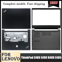 ใหม่สำหรับ Lenovo ThinkPad E480 E490 E485 R480หน้าจอ LCD สำหรับแล็ปท็อปฝาหลังบานพับฝาปิดโน้ตบุคที่วางฝ่ามือเคสด้านล่างเงินโลหะ E480 14นิ้ว⚡️?