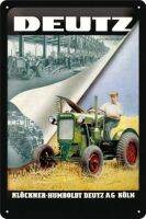 《Glass house》 Deutz Tractor ป้ายโลหะโปสเตอร์ Plaque Wall Home Decor Prompt Card โปสเตอร์ตกแต่งวินเทจ