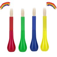 [Kiki tool store] 4pcs Kids Paint Brushes Jumbo Children 39;s Artist Paint Brushes Washable Chubby Toddler Tempera Paint Brushes for Kids Painting