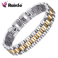 RainSo 99.999 Pure Germanium Bracelet for Women Korea Popular Stainless Steel Health Magnetic Germanium Energy Couple Jewelry