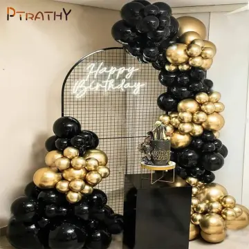 Black Gold Balloon Garland Arch Kit Confetti Latex Balloon 30th 40th 50th  Birthday Party Balloons Decorations