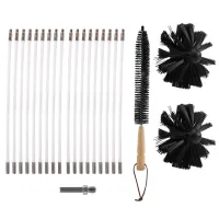 Dryer Vent Cleaner 24 Feet, Flexible 18 Rods Dry Duct Cleaning Kit Chimney Sweep Brush with 2 Brush Heads and Dryer Lint Brush, Extend Up to 24 Feet