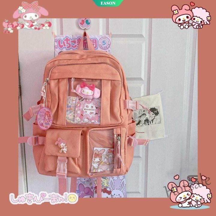 hot-sale-c16-sanrio-cinnamoroll-kuromi-my-melody-wild-large-capacity-ins-cartoon-backpack-anime-jk-kawaii-student-compute-girl-casual-school-bags-wet
