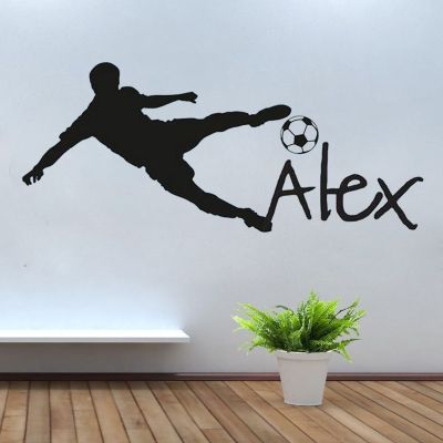 PersonAlibabazed Name Vinyl Wall Decal Sticker For Nursery Football Football Ball Custom name Wall Sticker For Kids Bedroom hangang 094