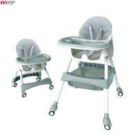 ?Pro ดี! FIN เก้าอี้ทานข้าวเด็ก 3in ปรับระดับได้2ระดับ พับเก็บง่ายมีล้อ รุ่นST022 HighChair เก้าอื้กินข้าว มีช่องเก็บของด้านล่าง Very Hot