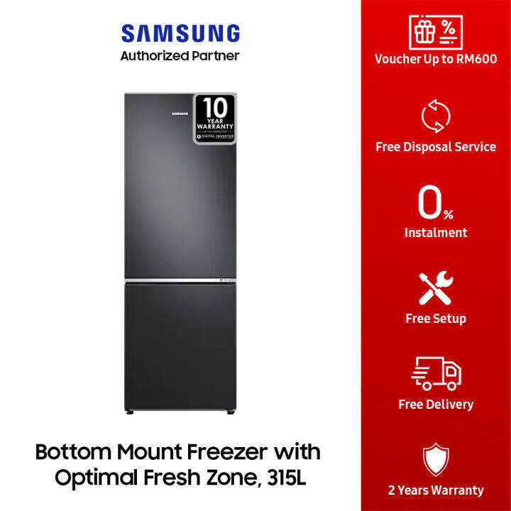 Samsung 315L (RB30N4050B1) Bottom Mount Freezer with Optimal Fresh Zone