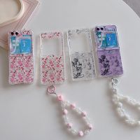 เคสโทรศัพท์กำไลลายมิกกี้เมาส์การ์ตูนสำหรับ Samsung Galaxy Z Z Flip 3 4 5 Z Flip4 Flip5 ZFlip4 ZFlip3 Flip3 ZFlip5ใสฝาครอบกันกระแทก Tpu