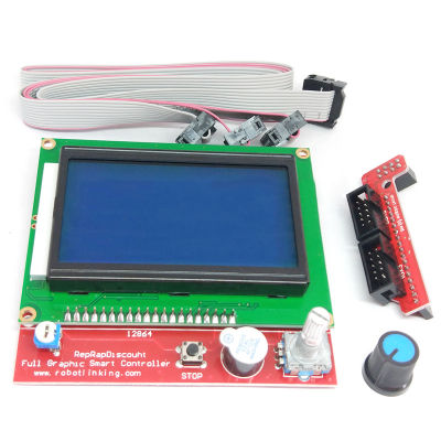 แผงควบคุม RAMPS1.4 LCD 12864เครื่องพิมพ์3D ตัวควบคุมอัจฉริยะหน้าจอ LCD สำหรับเครื่องพิมพ์3D