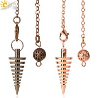 CSJA Metal Dowsing Pendulum Spiritual Screw Shuttle Reiki Healing Pendulo Wicca Divination Women Men Amulet Trendy Jewelry G599