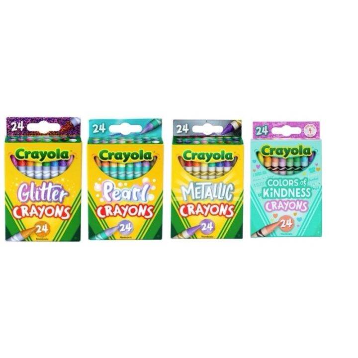 Crayola Metallic Pearl Glitter Crayons 24 Count Lazada PH