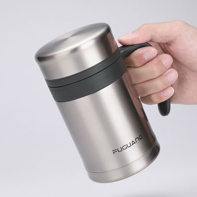 [COD] Fuguang 3675 Zhuo Shang vacuum insulation cup mens and womens tea water separation large capacity 480ml fashion