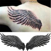 【hot】▽✐№  A of Large Stickers on The Chest  Back Temporary Fake Neck Feather Tattoos for Men