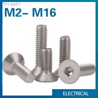 10 pcs/lot Hexagon Hex Socket Countersunk Screw Flat Head Allen Bolts M2 M3 M4 M5 M6 M8 M10 M12 M16 304 Stainless Steel DIN7991