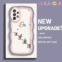 Jlingji เคสสำหรับ Samsung Galaxy A72 4G A72 5G A73 5G เคสลายแมวตลกหลากสี TPU ใสนุ่มเคสมือถือกันกระแทกเคสกล้องที่สร้างสรรค์ทนต่อการสึกหรอฝาครอบป้องกันซิลิกาเจล