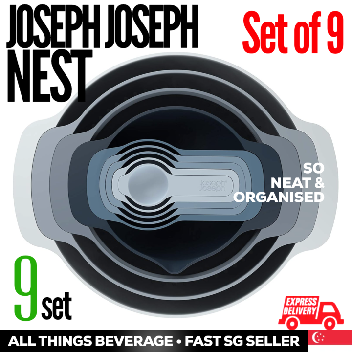 Joseph Joseph Nest Plus 9 Mixing Bowls and Measuring Cups Set, Multi
