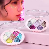 seven colorful glitter eyeshadow palette