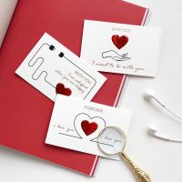 6 Styles Solid Red Heart Greeting Card with Envelopes Romantic Letter I Love You Forever Wedding Invitation Valentine 39;s Day