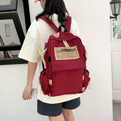 Backpack 2023 New Junior High School Korean Style University Style Trendy Schoolbag Couple Street Trendy Cool Backpack