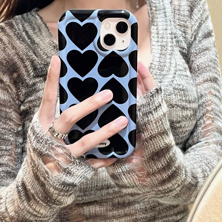 new-style-phone-case-เคส-imd-ผิวเงาหัวใจสีดำสำหรับ-iphone-14-13-pro-max-plus-ฝาครอบหลังสำหรับ12-11-pro-max-x-xs-maxcapa