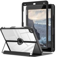 MoKo Case for iPad 9th Generation with Pencil HolderiPad 8th/7th Gen Case 10.2-inchBuilt-in Screen Protector Clear BackMulti