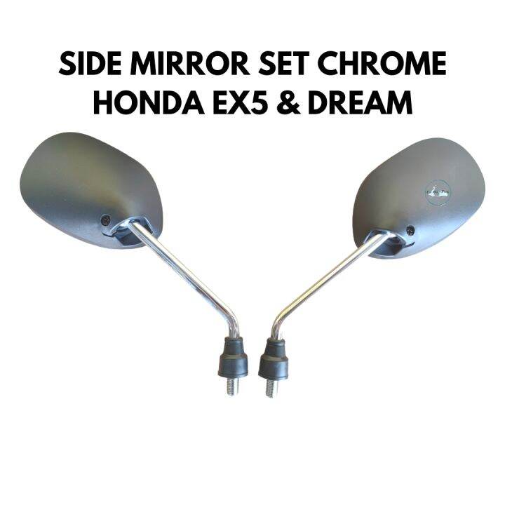 SIDE MIRROR CHROME MOTOR CERMIN SISI CHROME MOTOR HONDA EX5 DREAM Lazada